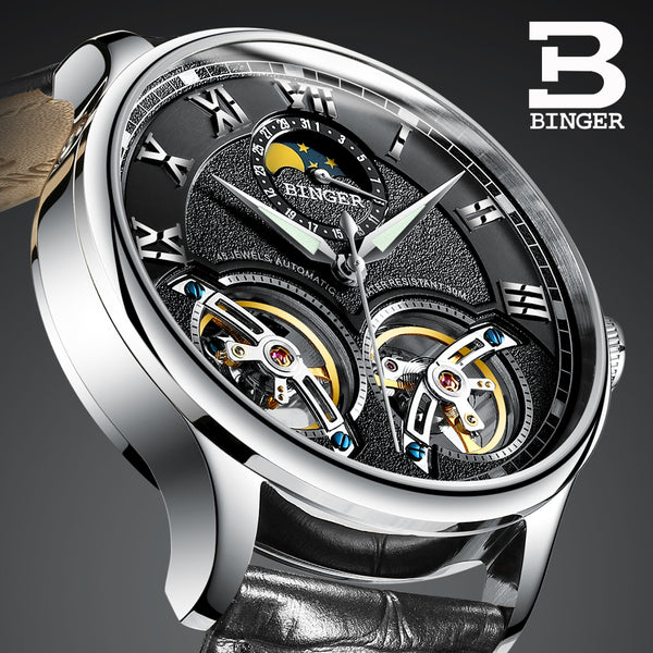 Binger Double Tourbillon Mechanical Wrist Watch Man Things